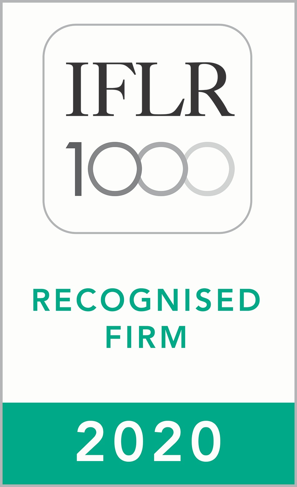 Ranked "Notable" Firm by IFLR1000, 2020 edition