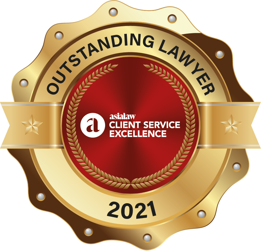 “The Highest Rated Lawyer to work with of the Year” in Capital Markets (Hong Kong) by Asialaw Client Service Excellence, 2021