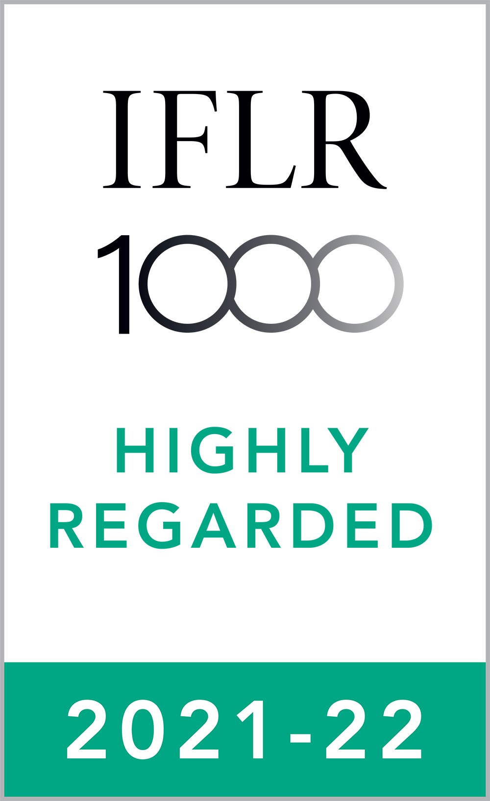 Highly Regarded Leading Lawyer in Capital markets: Equity, M&A, Private equity and Restructuring and insolvency practices by IFLR1000, 2021-22