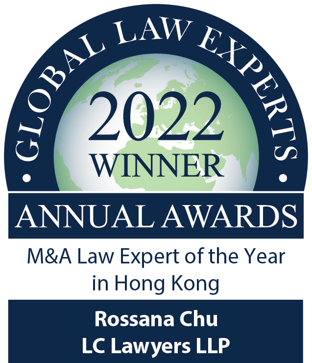 Award Winner in M&A Law Expert of the Year in Hong Kong by Global Law Expert, 2022