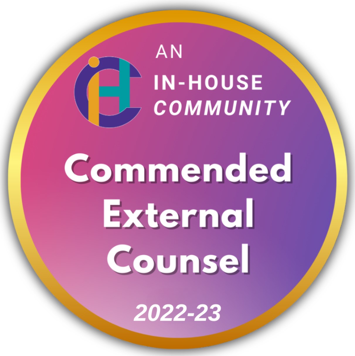 获《法律媒体企业法务联盟》(In-House Community) 2022-23年度法律媒体企业法务联盟推荐外部法律顾问